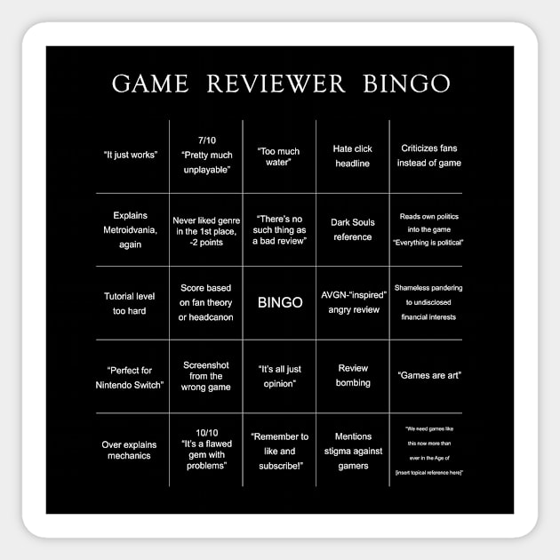 Game Reviewer Bingo! Sticker by TheWellRedMage